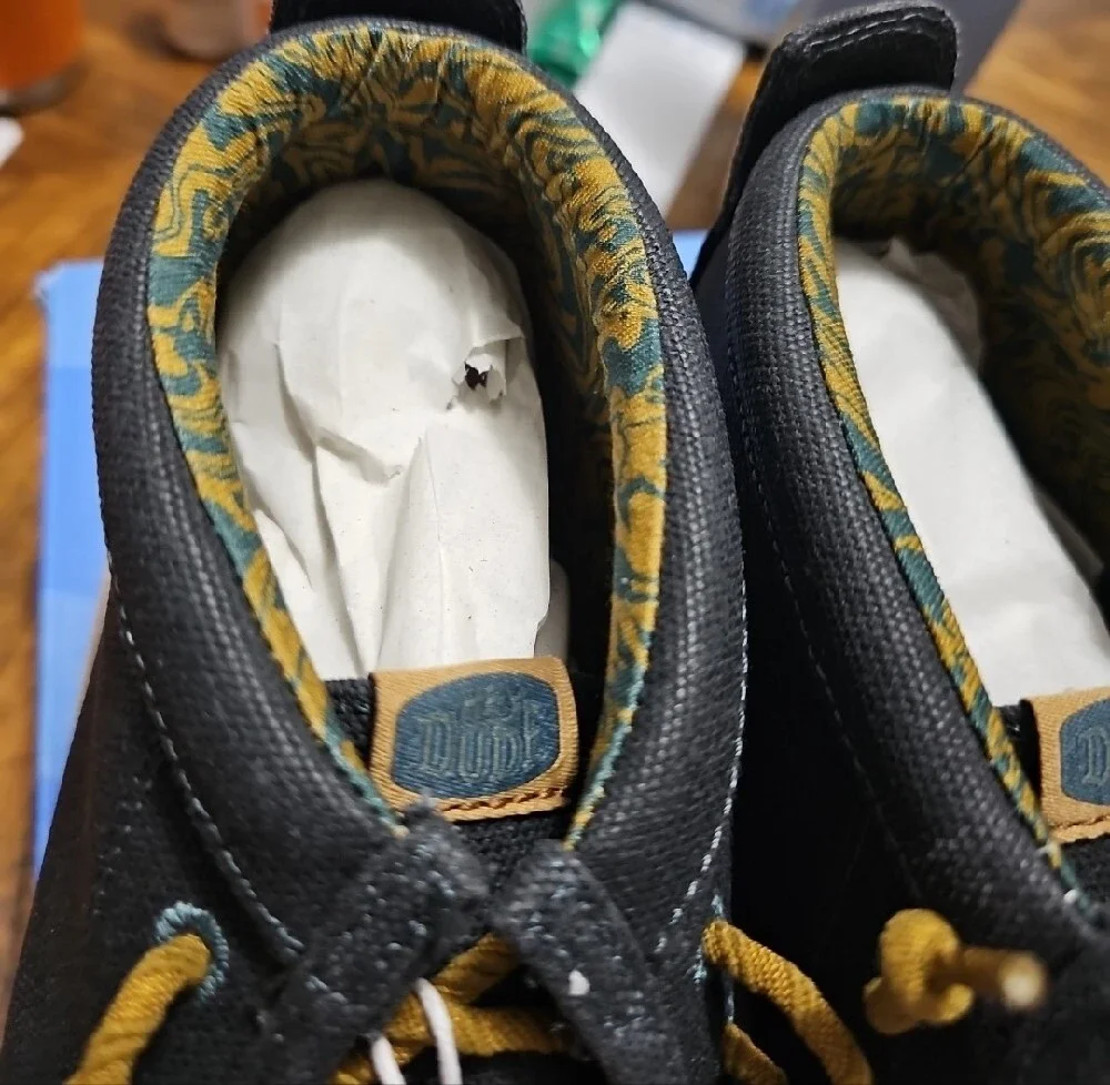 Hey Dude Wally Mid Waxed Navy Canvas Casual Men's Shoes with Tan Laces